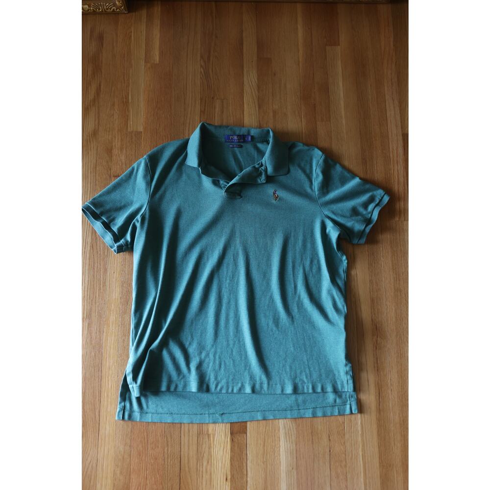 Green Pima Cotton Ralph Lauren Polo Super Soft Size L